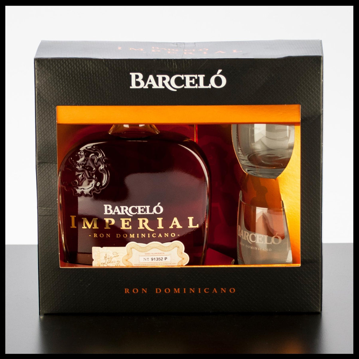 Ron Barcelo Imperial Rum Geschenkbox mit 2 Gläsern 0,7L - 38% Vol. - Trinklusiv