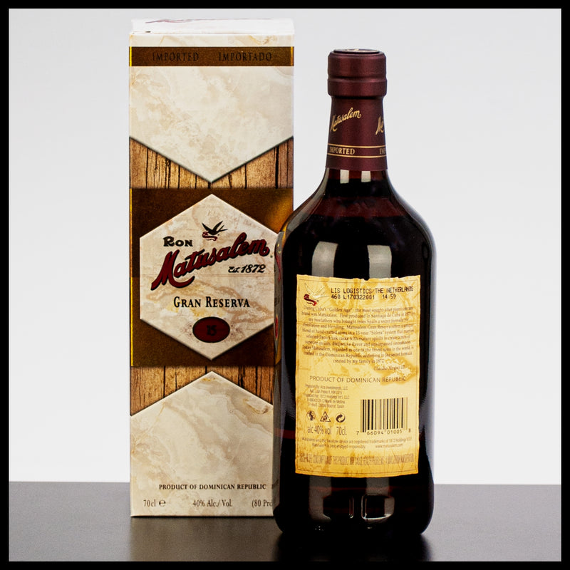 Ron Matusalem 15 YO Rum Solera Gran Reserva 0,7L - 40% Vol. - Trinklusiv