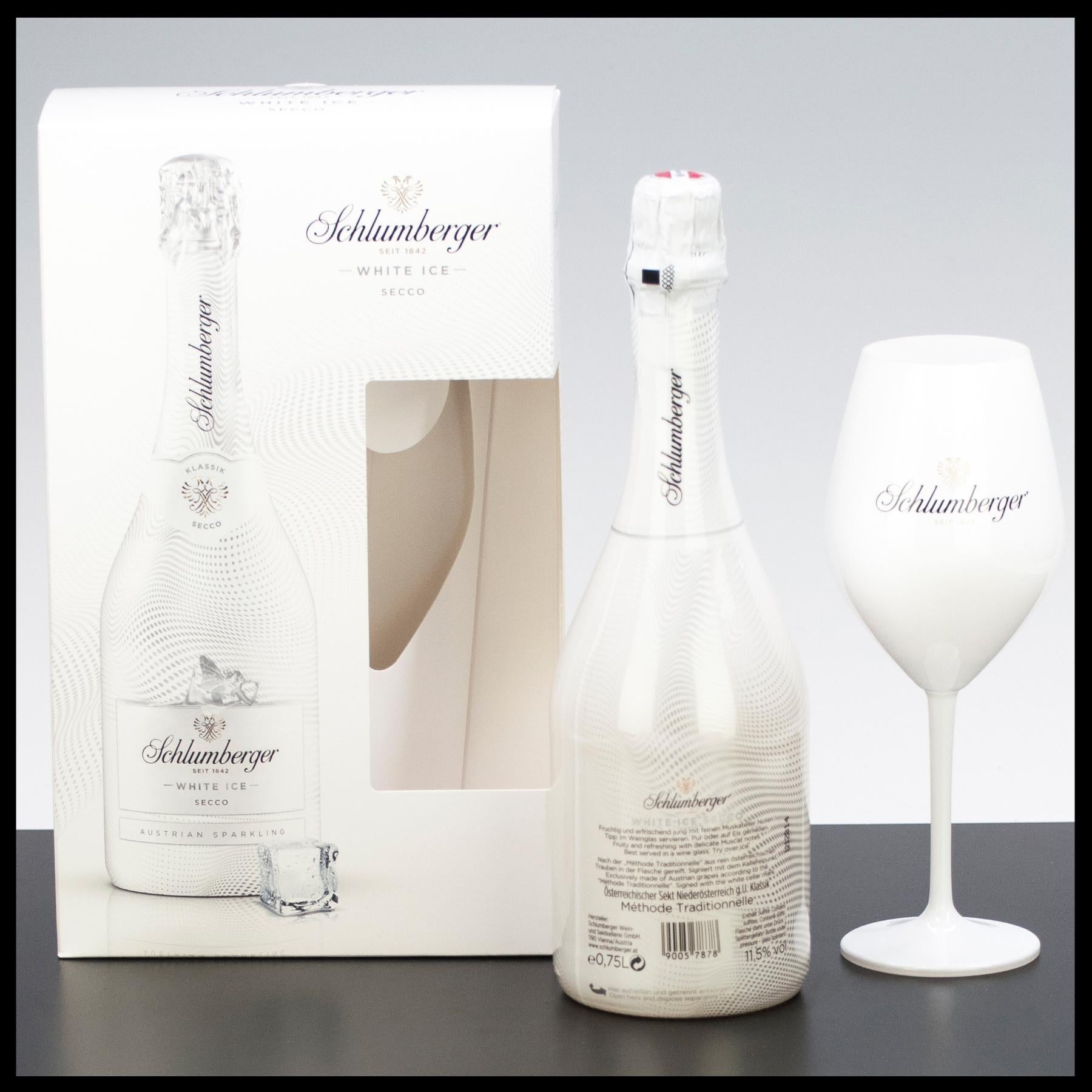 Schlumberger White Ice Secco Geschenkbox mit Glas 0,75L - 11,5% Vol. - Trinklusiv