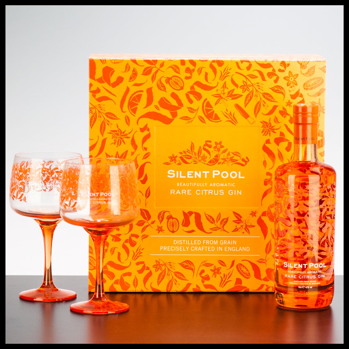 Silent Pool Rare Citrus Gin Geschenkbox mit 2 Gläsern 0,7L - 43% Vol. - Trinklusiv