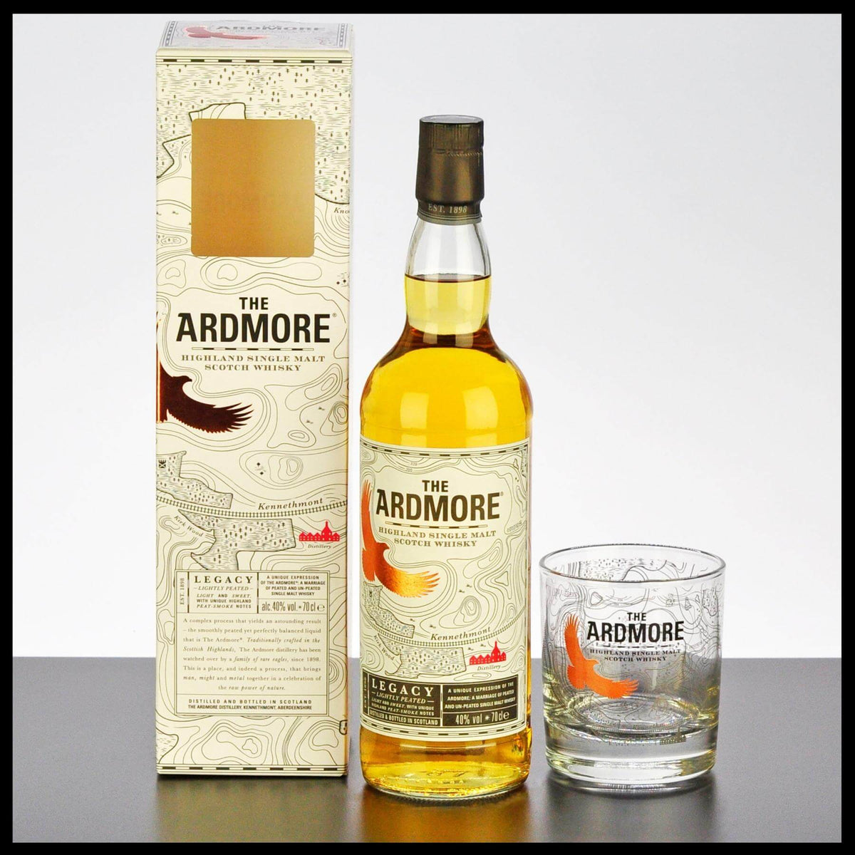 The Ardmore Legacy Highland Single Malt Whisky Geschenkset mit Glas 0,7L -  40% Vol. - Trinklusiv | Whisky
