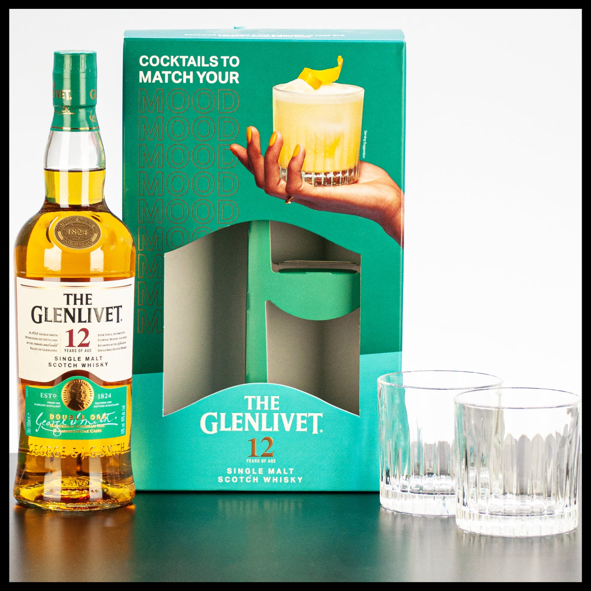 The Glenlivet 12 YO Single Malt Whisky Geschenkbox mit 2 Gläsern 0,7L - 40% Vol. - Trinklusiv